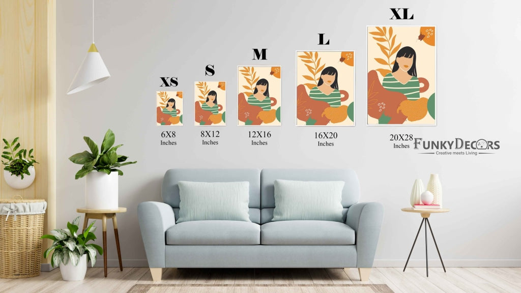 Nature Love Women Portrait Art Frame For Wall Decor- Funkydecors Posters Prints & Visual Artwork