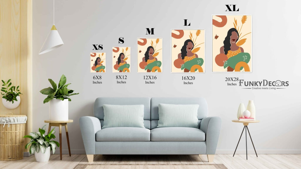 Nature Love Women Portrait Art Frame For Wall Decor- Funkydecors Posters Prints & Visual Artwork
