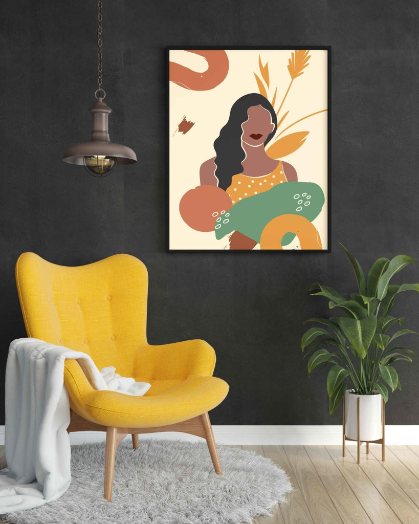 Nature Love Women Portrait Art Frame For Wall Decor- Funkydecors Xs / Black Posters Prints &amp; Visual