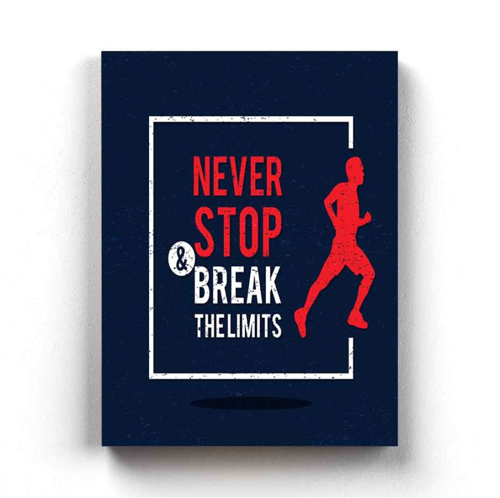 Never Stop And Break The Limits - Motivation Quotes Art Frame For Wall Decor- Funkydecors Xs /