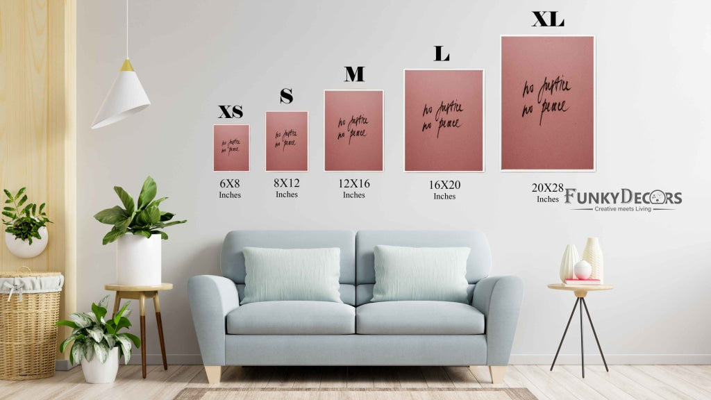 No Justice Peace - Quotes Art Frame For Wall Decor- Funkydecors Posters Prints &amp; Visual Artwork