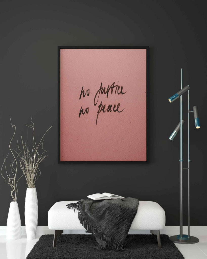 No Justice Peace - Quotes Art Frame For Wall Decor- Funkydecors Xs / Black Posters Prints &amp; Visual
