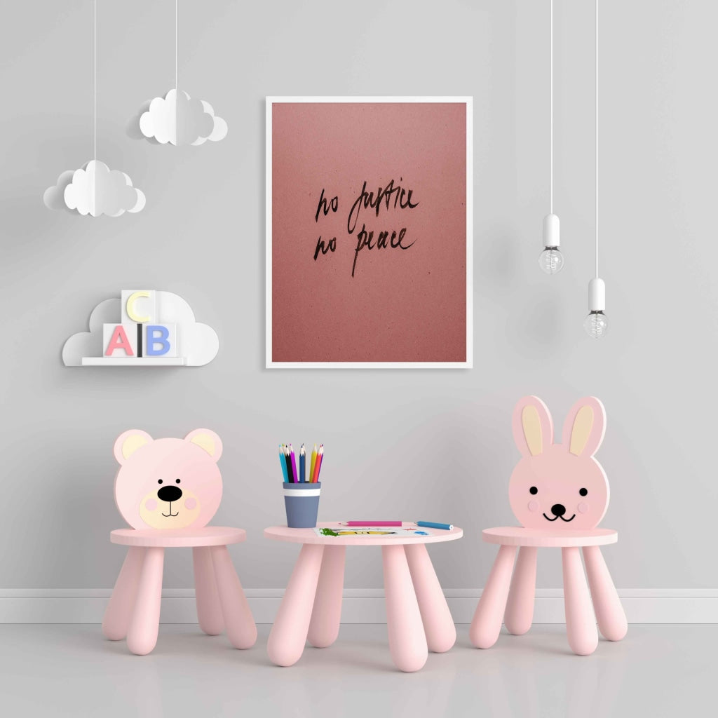 No Justice Peace - Quotes Art Frame For Wall Decor- Funkydecors Xs / White Posters Prints & Visual