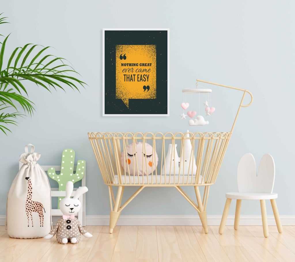 Nothing Great Ever Came That Easy - Motivation Quotes Art Frame For Wall Decor- Funkydecors Xs /