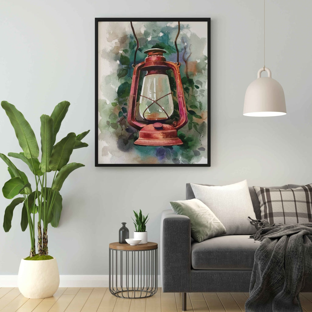 Oil Lantern Vintage Art Frame For Wall Decor- Funkydecors Xs / Black Posters Prints & Visual Artwork