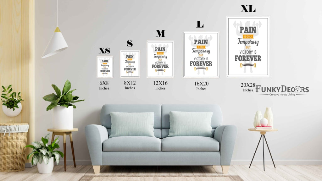 Pain Is Only Temporary But Victory Forever - Motivation Quotes Art Frame For Wall Decor- Funkydecors