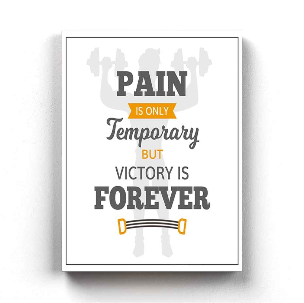 Pain Is Only Temporary But Victory Forever - Motivation Quotes Art Frame For Wall Decor- Funkydecors