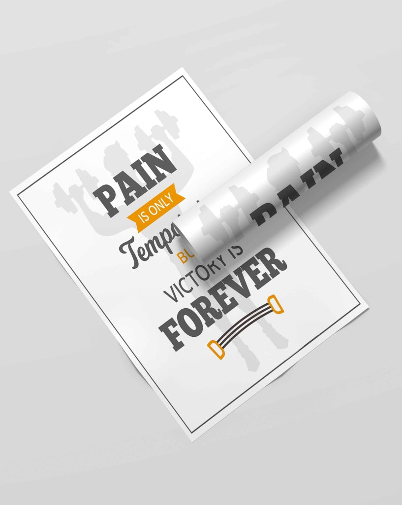Pain Is Only Temporary But Victory Forever - Motivation Quotes Art Frame For Wall Decor- Funkydecors