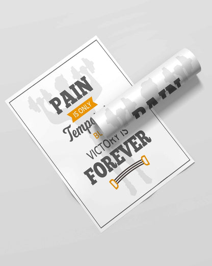 Pain Is Only Temporary But Victory Forever - Motivation Quotes Art Frame For Wall Decor- Funkydecors