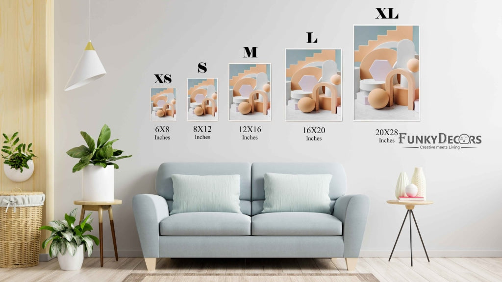 Pastel Classic Geometric Art Frame For Wall Decor- Funkydecors Posters Prints & Visual Artwork