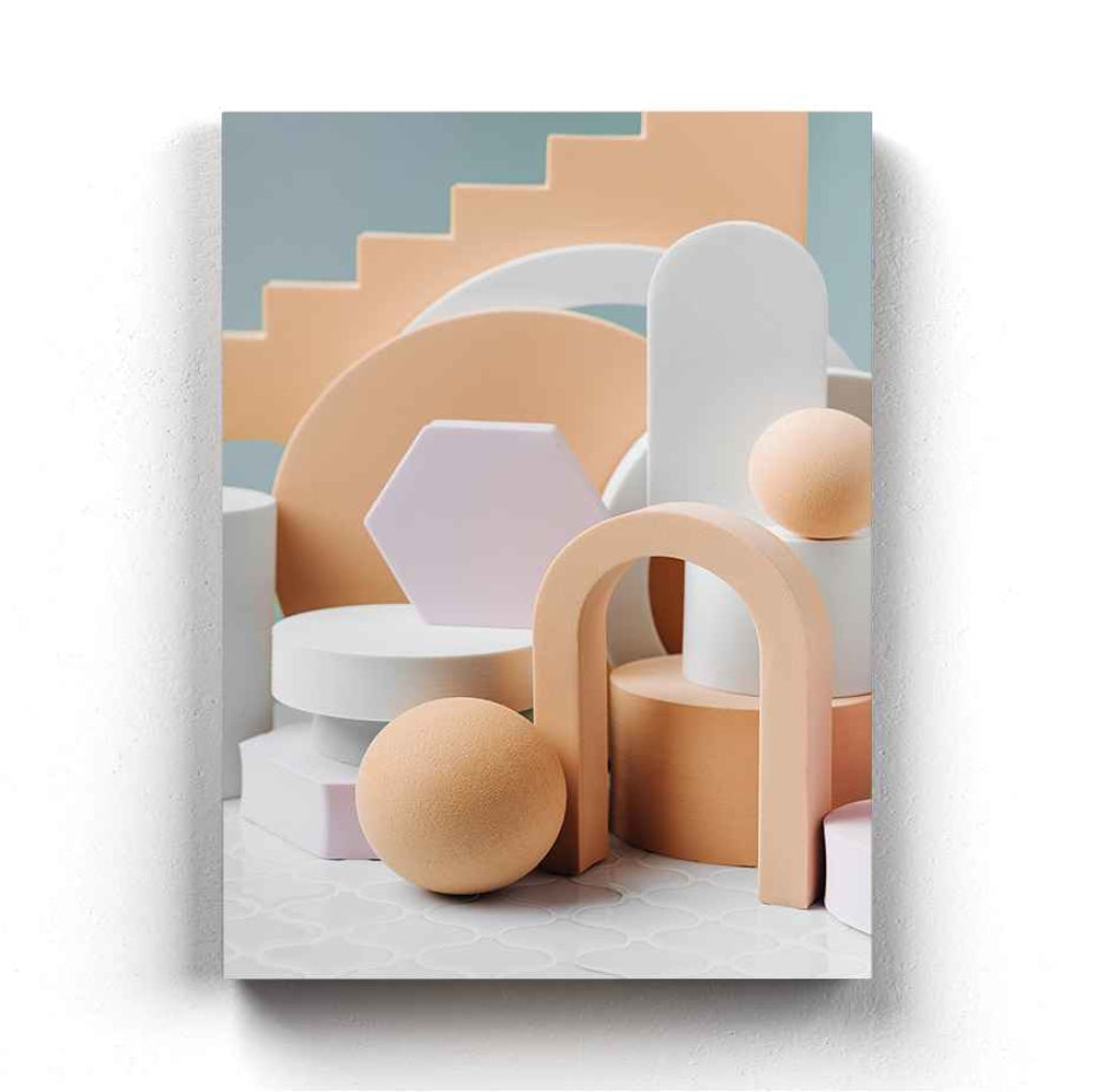 Pastel Classic Geometric Art Frame For Wall Decor- Funkydecors Xs / Canvas Posters Prints & Visual