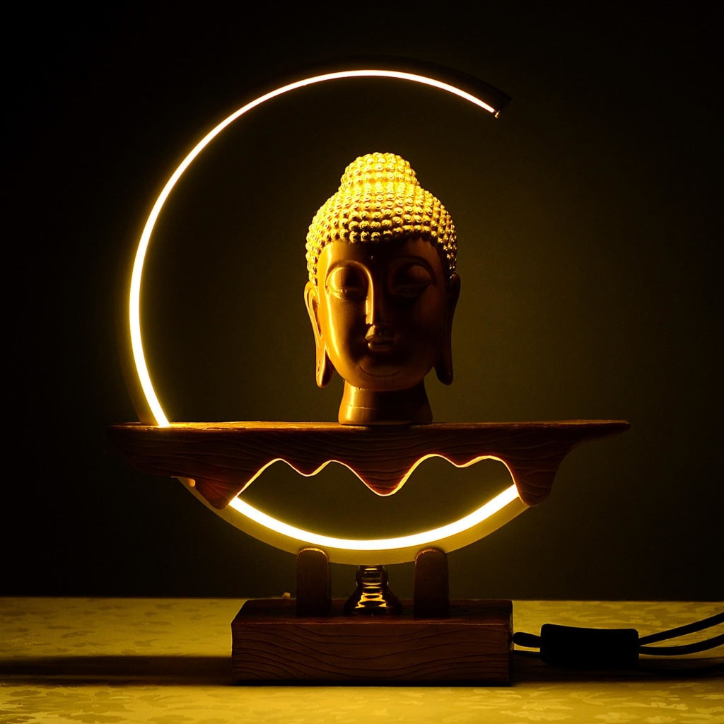 Peaceful Buddha Face Table Lamp For Anniversary Birthday Gift Christmas Home And Office Decor Lamps