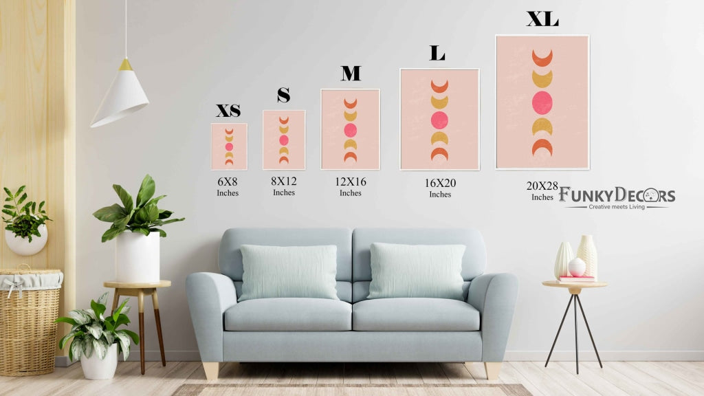 Phases Of Moon - Minimal Art Frame For Wall Decor- Funkydecors Posters Prints & Visual Artwork