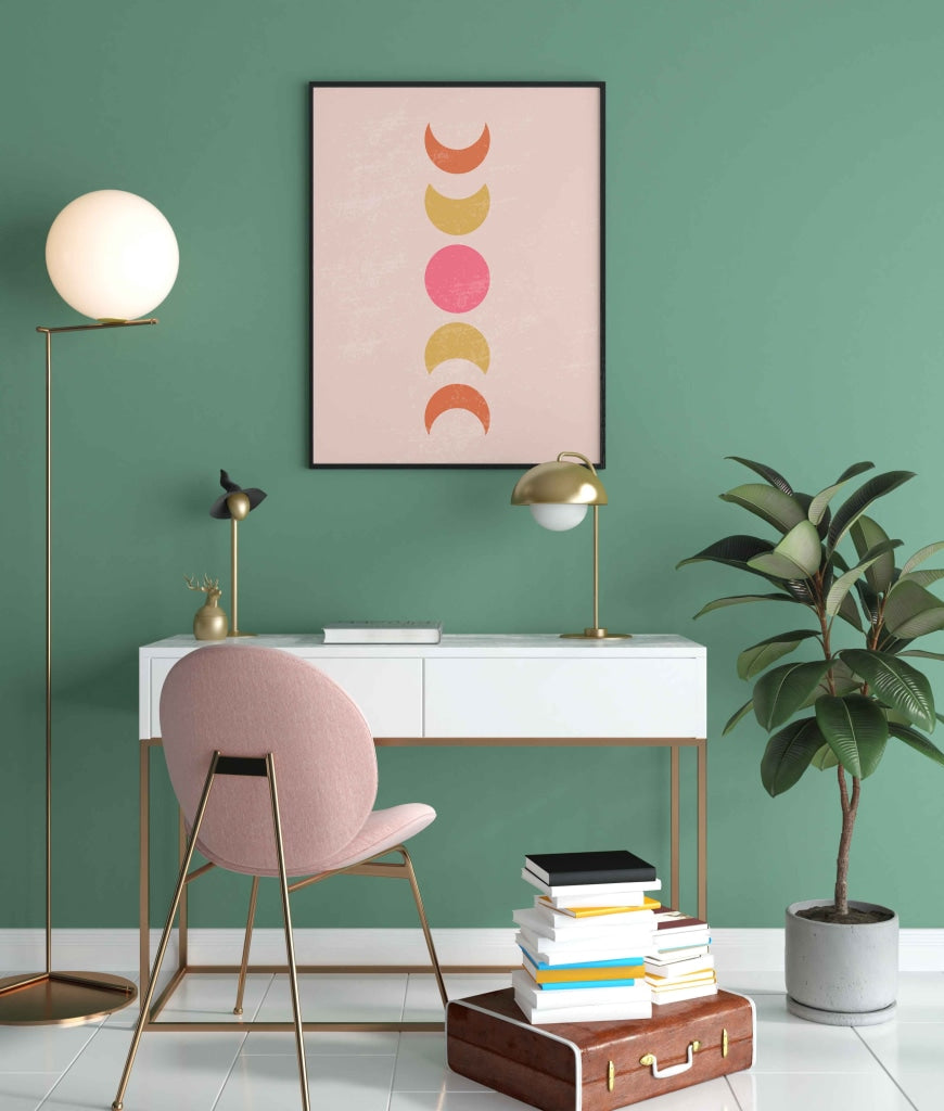 Phases Of Moon - Minimal Art Frame For Wall Decor- Funkydecors Xs / Black Posters Prints & Visual