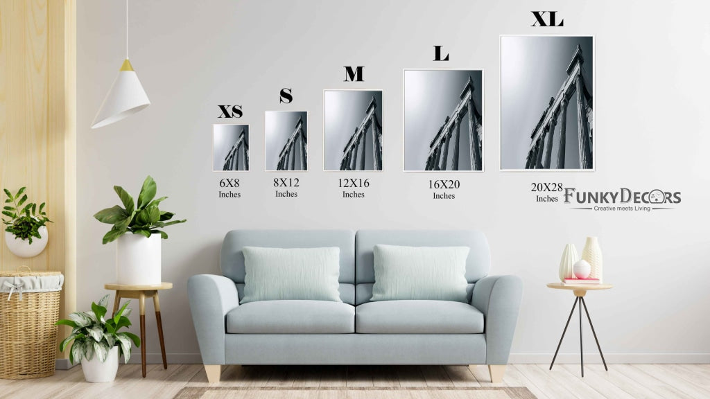 Pillar Achromatic Art Frame For Wall Decor- Funkydecors Posters Prints & Visual Artwork