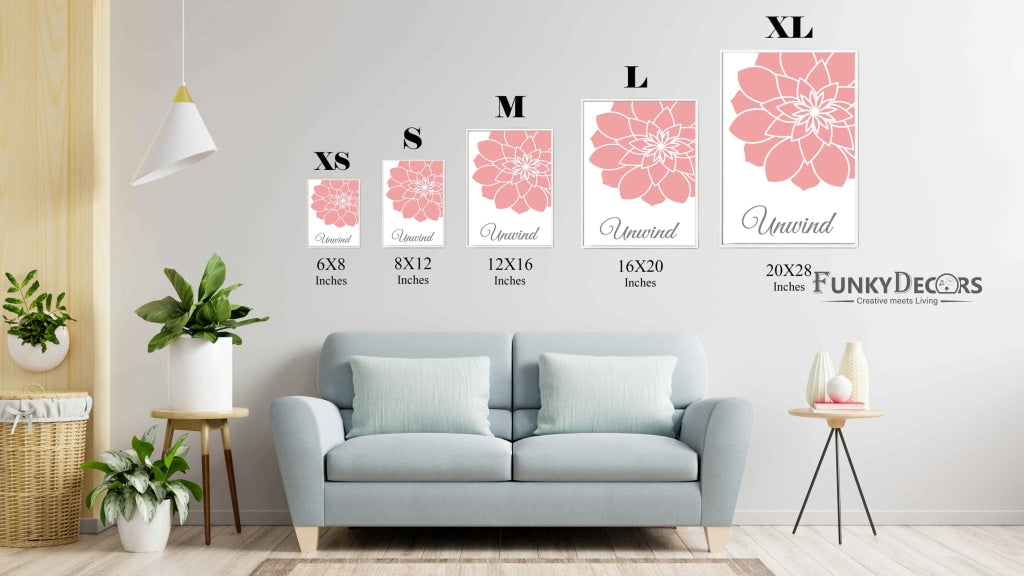 Pink Floral Art Frame For Wall Decor- Funkydecors Posters Prints & Visual Artwork