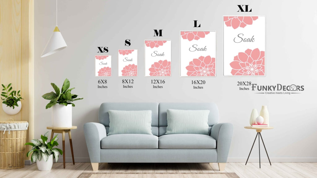 Pink Floral Art Frame For Wall Decor- Funkydecors Posters Prints & Visual Artwork