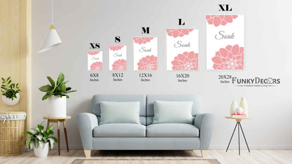 Pink Floral Art Frame For Wall Decor- Funkydecors Posters Prints & Visual Artwork