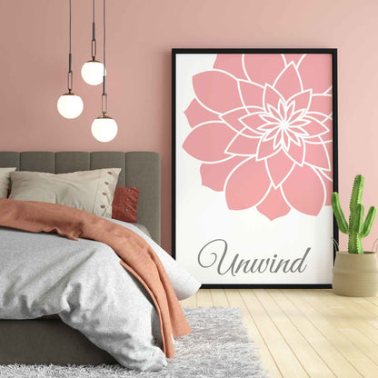 Pink Floral Art Frame For Wall Decor- Funkydecors Xs / Black Posters Prints & Visual Artwork