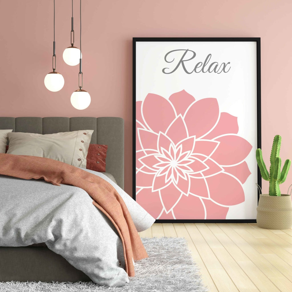 Pink Floral Art Frame For Wall Decor- Funkydecors Xs / Black Posters Prints & Visual Artwork