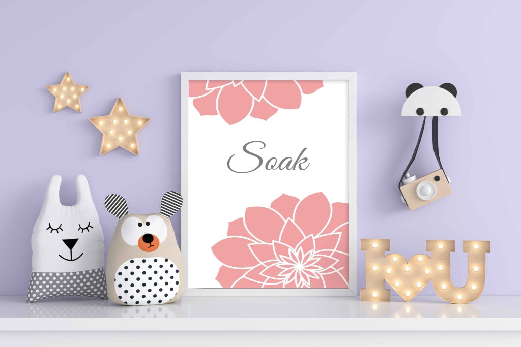 Pink Floral Art Frame For Wall Decor- Funkydecors Xs / White Posters Prints &amp; Visual Artwork