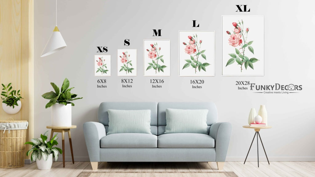 Pink Roses - Nature Art Frame For Wall Decor- Funkydecors Posters Prints & Visual Artwork