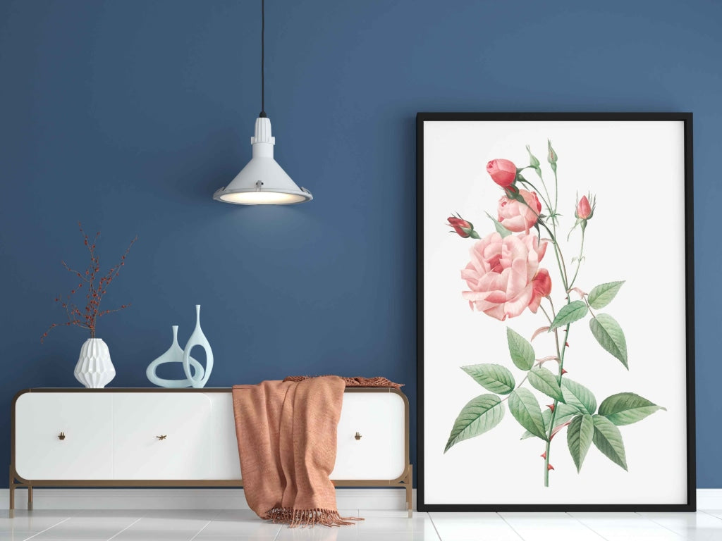 Pink Roses - Nature Art Frame For Wall Decor- Funkydecors Xs / Black Posters Prints &amp; Visual Artwork