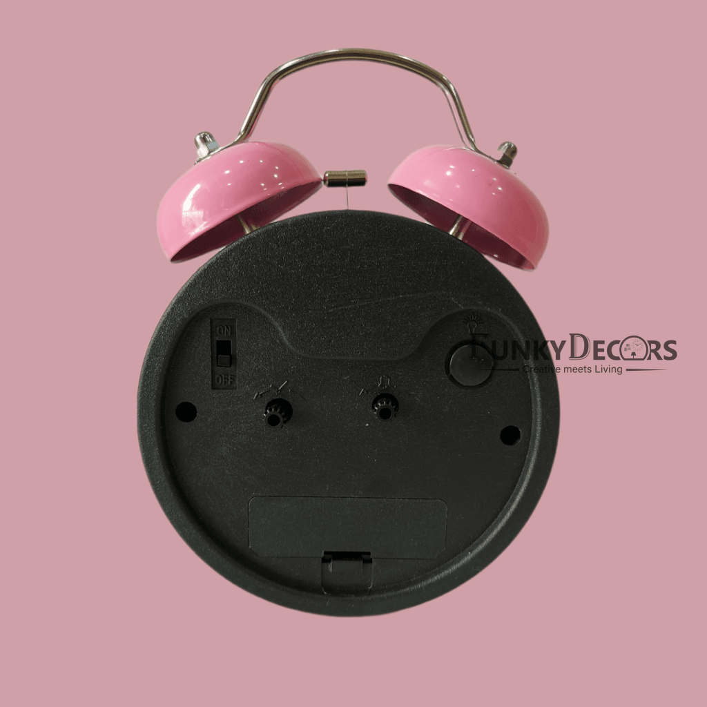 Pink Royal Retro Style Alarm Kids Room Table Clock-Funkydecors Clocks