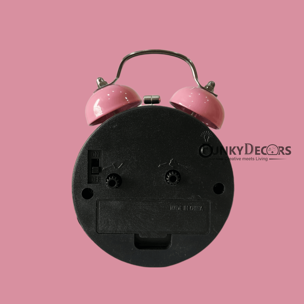 Pink Royal Retro Style Alarm Kids Room Table Clock-Funkydecors Clocks