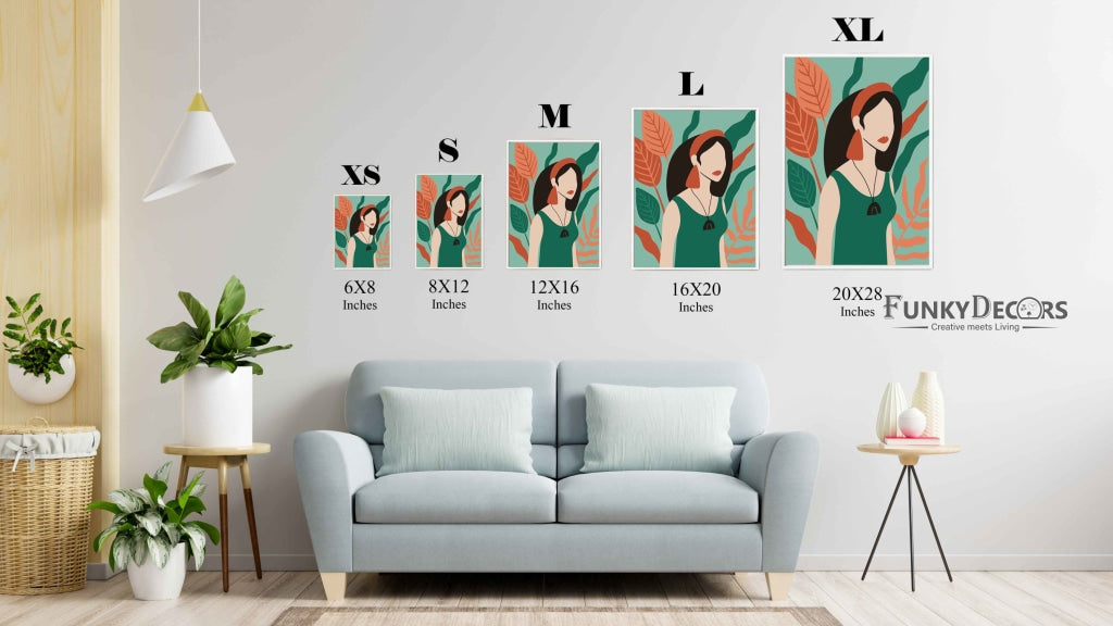 Plant Love Women Portrait Art Frame For Wall Decor- Funkydecors Posters Prints & Visual Artwork