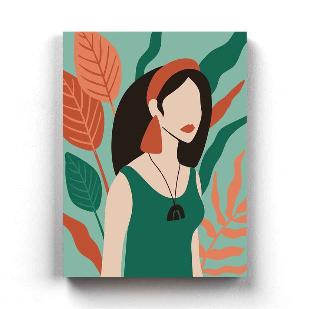 Plant Love Women Portrait Art Frame For Wall Decor- Funkydecors Xs / Canvas Posters Prints & Visual