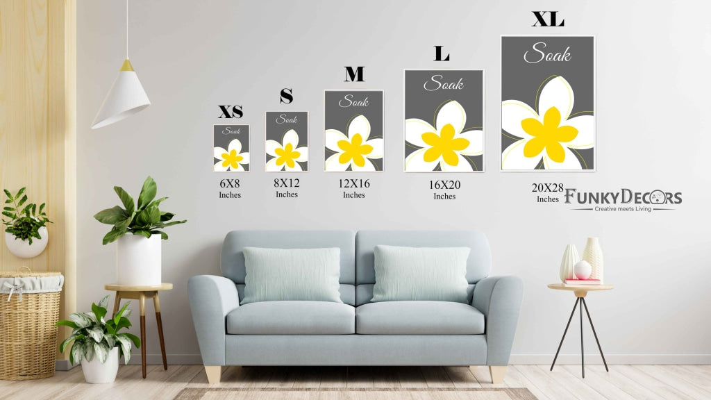 Pleasant Grey Floral Art Frame For Wall Decor - Funkydecors Posters Prints & Visual Artwork