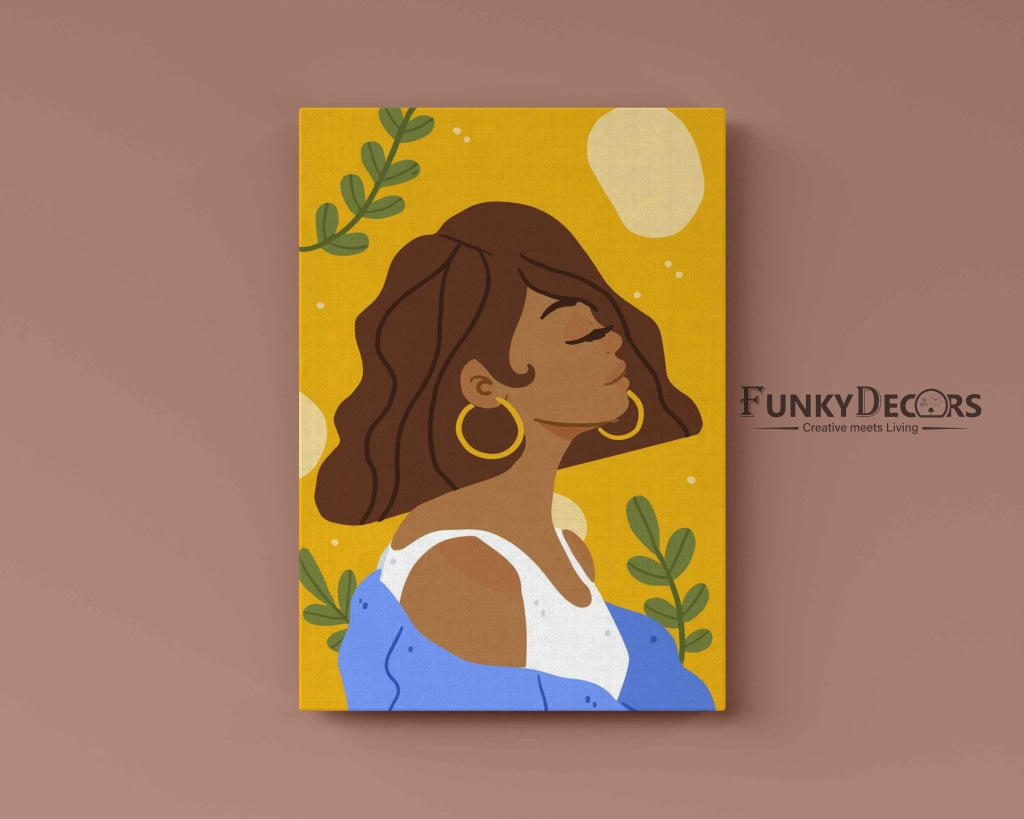 Pleasant Women Portrait Art Frame For Wall Decor- Funkydecors Posters Prints & Visual Artwork