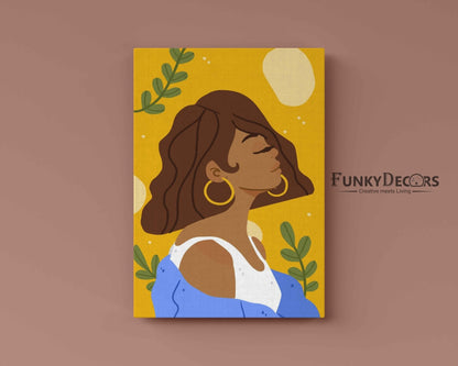 Pleasant Women Portrait Art Frame For Wall Decor- Funkydecors Posters Prints & Visual Artwork