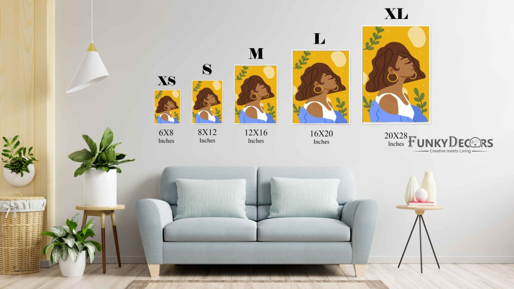 Pleasant Women Portrait Art Frame For Wall Decor- Funkydecors Posters Prints & Visual Artwork