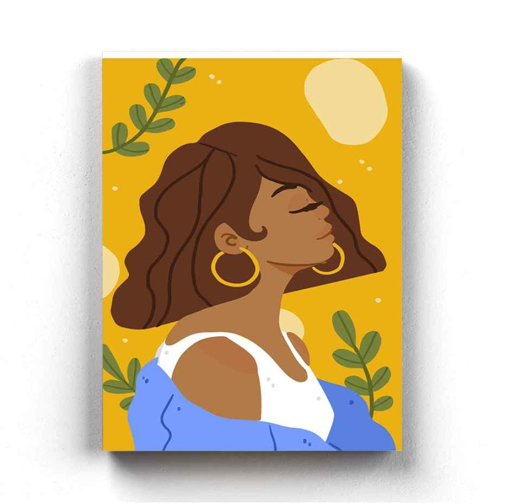 Pleasant Women Portrait Art Frame For Wall Decor- Funkydecors Xs / Canvas Posters Prints &amp; Visual
