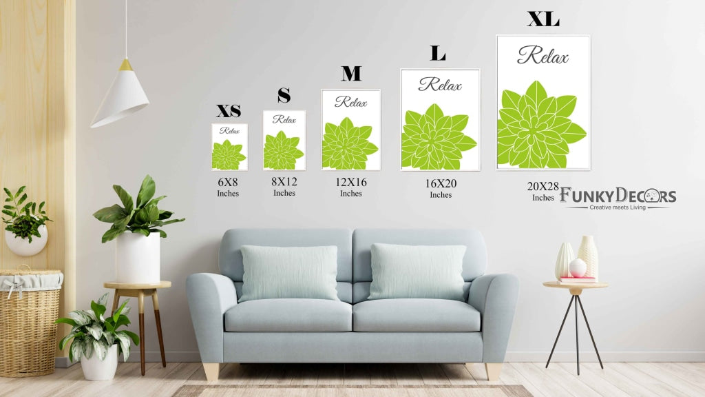 Pleasing Green Floral Art Frame For Wall Decor- Funkydecors Posters Prints & Visual Artwork