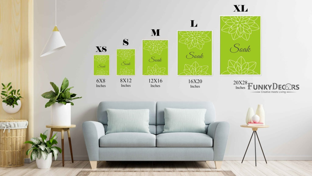 Pleasing Green Floral Art Frame For Wall Decor- Funkydecors Posters Prints & Visual Artwork