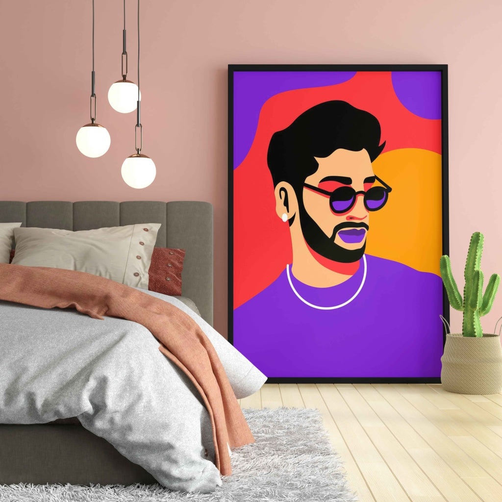 Pop Artist Portrait Art Frame For Wall Decor- Funkydecors Xs / Black Posters Prints & Visual Artwork