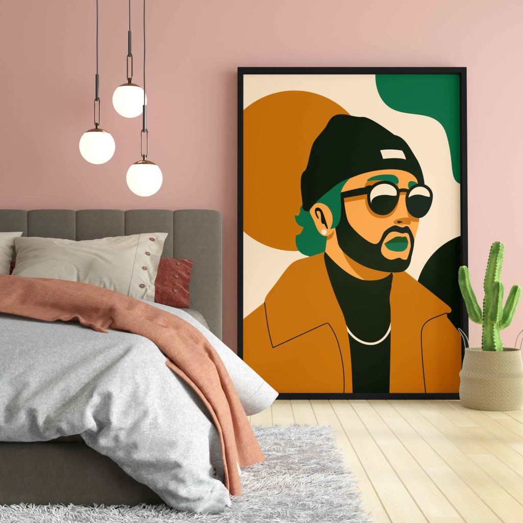 Pop Artist Portrait Art Frame For Wall Decor- Funkydecors Xs / Black Posters Prints & Visual Artwork