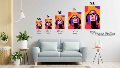 Pop Girl Portrait Art Frame For Wall Decor- Funkydecors Posters Prints & Visual Artwork
