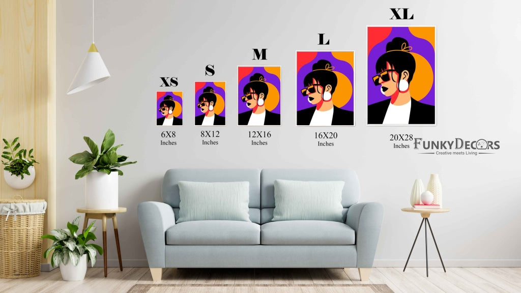 Pop Girl Portrait Art Frame For Wall Decor- Funkydecors Posters Prints & Visual Artwork