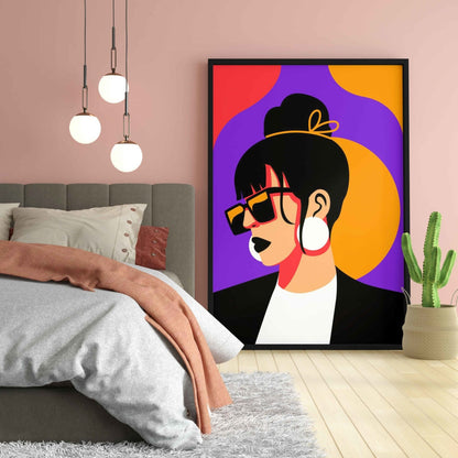 Pop Girl Portrait Art Frame For Wall Decor- Funkydecors Xs / Black Posters Prints & Visual Artwork