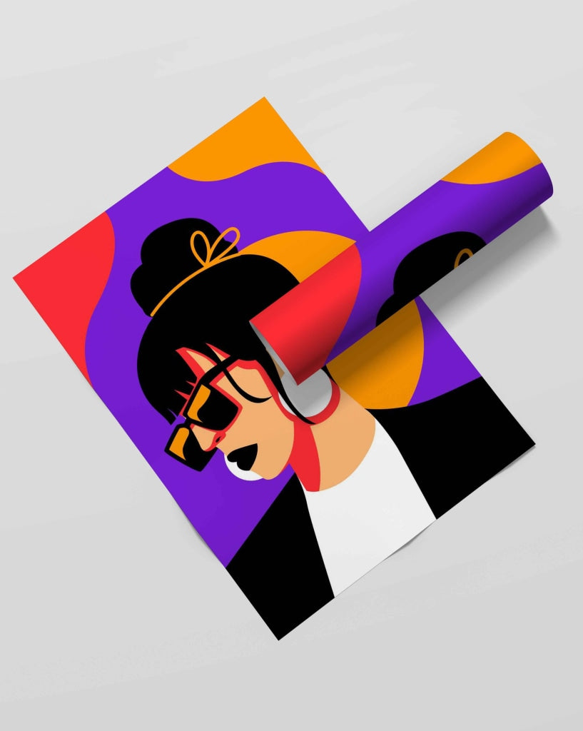 Pop Girl Portrait Art Frame For Wall Decor- Funkydecors Xs / Roll Posters Prints & Visual Artwork