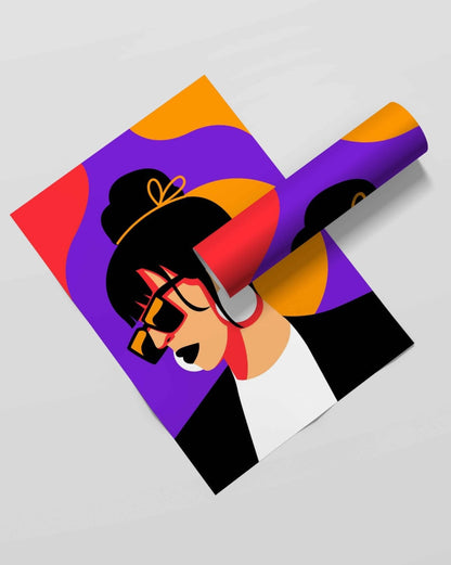 Pop Girl Portrait Art Frame For Wall Decor- Funkydecors Xs / Roll Posters Prints & Visual Artwork