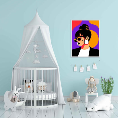 Pop Girl Portrait Art Frame For Wall Decor- Funkydecors Xs / White Posters Prints & Visual Artwork