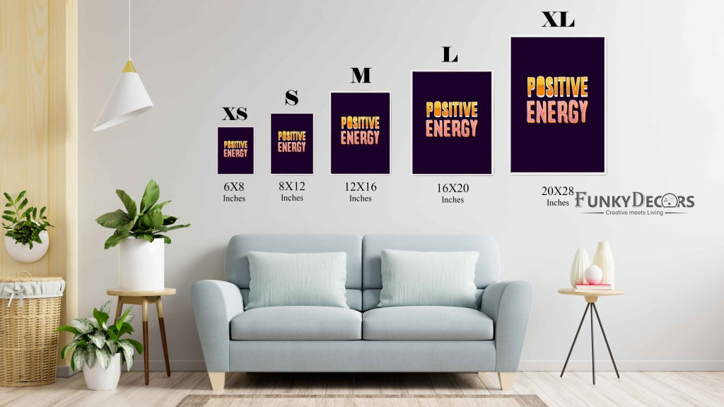 Positive Energy - Motivation Quotes Art Frame For Wall Decor- Funkydecors Posters Prints & Visual