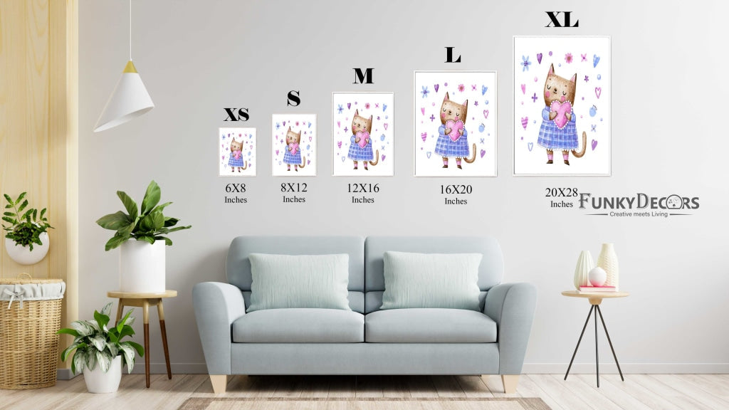 Pretty Kitty - Nursery Art Frame For Wall Decor- Funkydecors Posters Prints &amp; Visual Artwork