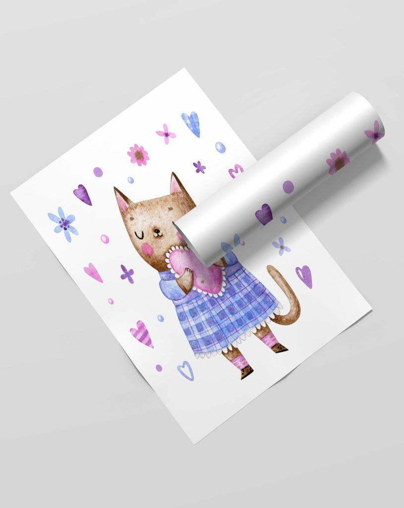 Pretty Kitty - Nursery Art Frame For Wall Decor- Funkydecors Xs / Roll Posters Prints & Visual