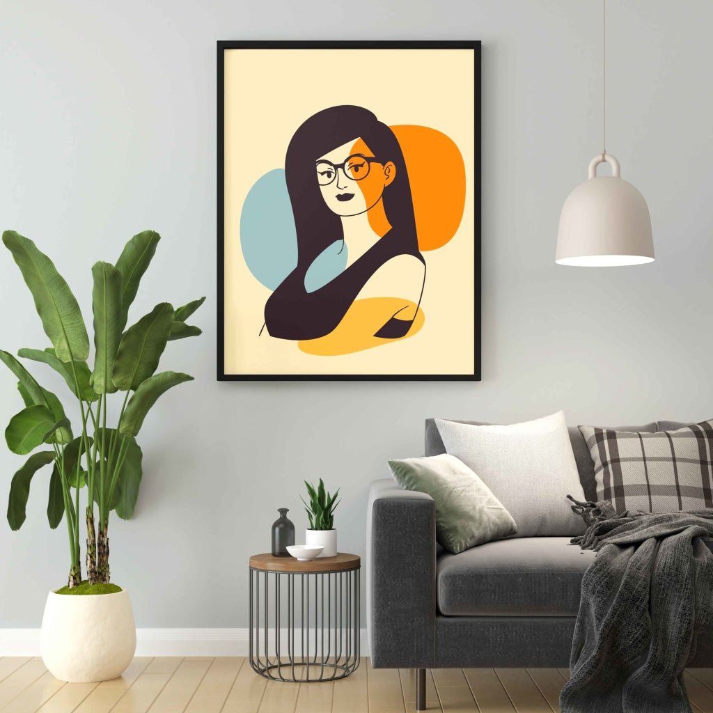 Pretty Women Portrait Art Frame For Wall Decor- Funkydecors Xs / Black Posters Prints &amp; Visual